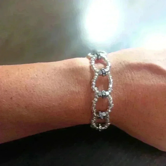 Beaded rhinestone bracelet handmade - Picture 2 of 8